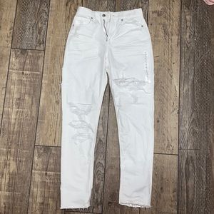 white american eagle mom jeans